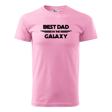 ZSONA DEKOR Póló Best dad in the galaxy mintával - Rózsaszín XXXL méretben egyedi ajándék