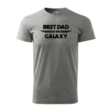 ZSONA DEKOR Póló Best dad in the galaxy mintával - Szürke S méretben egyedi ajándék