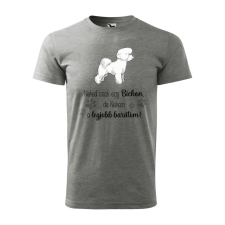 ZSONA DEKOR Póló Bichon mintával - Szürke S méretben egyedi ajándék