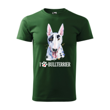 ZSONA DEKOR Póló Bullterrier mintával - Zöld M méretben v2 egyedi ajándék