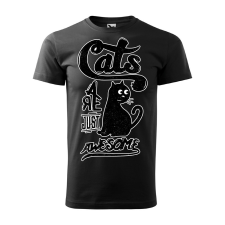 ZSONA DEKOR Póló Cats mintával - Fekete XXL méretben egyedi ajándék
