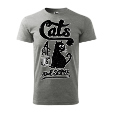 ZSONA DEKOR Póló Cats mintával - Szürke XXXL méretben egyedi ajándék