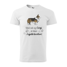 ZSONA DEKOR Póló Corgi mintával - Fehér L méretben v1 egyedi ajándék