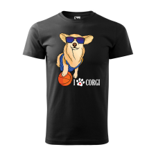 ZSONA DEKOR Póló Corgi mintával - Fekete XXXL méretben v2 egyedi ajándék