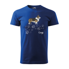 ZSONA DEKOR Póló Corgi mintával - Kék M méretben egyedi ajándék