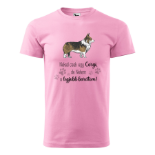 ZSONA DEKOR Póló Corgi mintával - Rózsaszín M méretben v1 egyedi ajándék