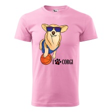 ZSONA DEKOR Póló Corgi mintával - Rózsaszín XXXL méretben egyedi ajándék