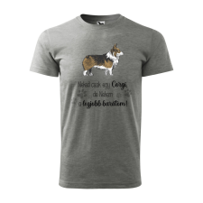 ZSONA DEKOR Póló Corgi mintával - Szürke L méretben v1 egyedi ajándék