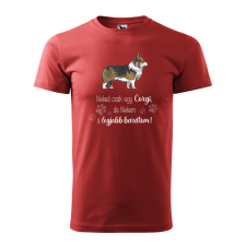 ZSONA DEKOR Póló Corgi mintával - Terrakotta L méretben v1 egyedi ajándék