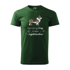 ZSONA DEKOR Póló Corgi mintával - Zöld M méretben egyedi ajándék