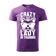 ZSONA DEKOR Póló Crazy cat mintával - Lila XXL méretben egyedi ajándék