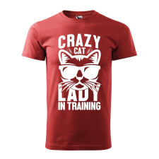 ZSONA DEKOR Póló Crazy cat mintával - Terrakotta S méretben egyedi ajándék