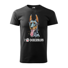 ZSONA DEKOR Póló Dobermann mintával - Fekete XXL méretben v2 egyedi ajándék