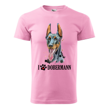 ZSONA DEKOR Póló Dobermann mintával - Rózsaszín L méretben egyedi ajándék