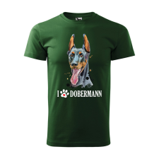 ZSONA DEKOR Póló Dobermann mintával - Zöld L méretben v2 egyedi ajándék
