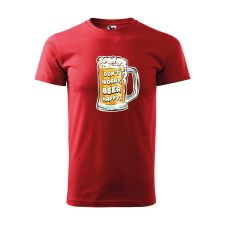 ZSONA DEKOR Póló Dont worry, beer happy mintával - Piros XXL méretben egyedi ajándék
