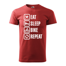 ZSONA DEKOR Póló Eat sleep bike repeat mintával - Terrakotta S méretben egyedi ajándék