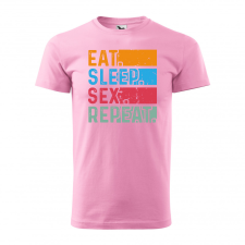 ZSONA DEKOR Póló Eat sleep sex repeat mintával - Rózsaszín XXL méretben egyedi ajándék