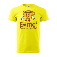 ZSONA DEKOR Póló Energy more coffee mintával - Sárga XXL méretben egyedi ajándék