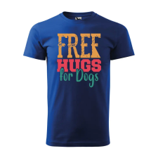 ZSONA DEKOR Póló Free hugs for dog mintával - Kék S méretben egyedi ajándék