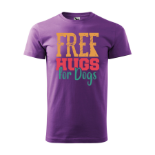 ZSONA DEKOR Póló Free hugs for dog mintával - Lila L méretben egyedi ajándék