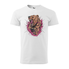 ZSONA DEKOR Póló Grizzly medve mintával - Fehér L méretben egyedi ajándék