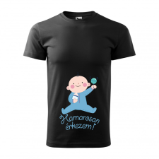 ZSONA DEKOR Póló Hamarosan érkezem fiú mintával - Fekete XL méretben egyedi ajándék