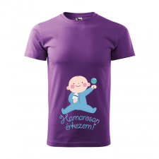 ZSONA DEKOR Póló Hamarosan érkezem fiú mintával - Lila XXXL méretben egyedi ajándék