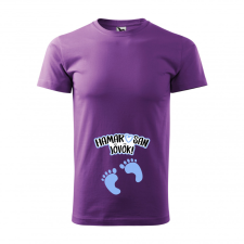 ZSONA DEKOR Póló Hamarosan jövök! Fiú mintával - Lila S méretben egyedi ajándék