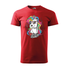 ZSONA DEKOR Póló Hipster unicorn mintával - Piros L méretben egyedi ajándék