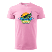 ZSONA DEKOR Póló Horgászatra születtem mintával - Rózsaszín XXL méretben egyedi ajándék