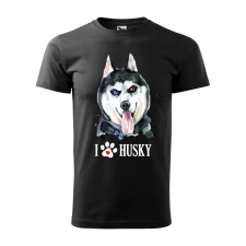 ZSONA DEKOR Póló Husky mintával - Fekete XXL méretben v2 egyedi ajándék
