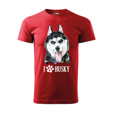 ZSONA DEKOR Póló Husky mintával - Piros S méretben v2 egyedi ajándék