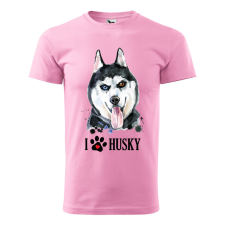 ZSONA DEKOR Póló Husky mintával - Rózsaszín S méretben v2 egyedi ajándék