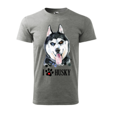 ZSONA DEKOR Póló Husky mintával - Szürke XXL méretben v2 egyedi ajándék