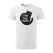 ZSONA DEKOR Póló I am so cute cat mintával - Fehér XL méretben egyedi ajándék