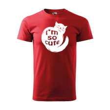ZSONA DEKOR Póló I am so cute cat mintával - Piros M méretben egyedi ajándék