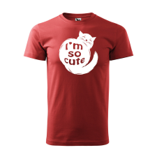 ZSONA DEKOR Póló I am so cute cat mintával - Terrakotta S méretben egyedi ajándék