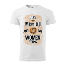 ZSONA DEKOR Póló I like my whisky mintával - Fehér S méretben egyedi ajándék