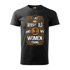 ZSONA DEKOR Póló I like my whisky mintával - Fekete M méretben egyedi ajándék