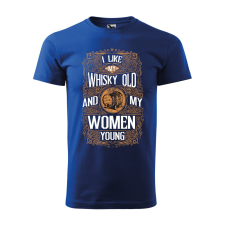 ZSONA DEKOR Póló I like my whisky mintával - Kék L méretben egyedi ajándék