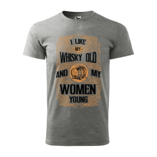 ZSONA DEKOR Póló I like my whisky mintával - Szürke S méretben egyedi ajándék