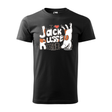 ZSONA DEKOR Póló I love Jack Russel mintával - Fekete M méretben egyedi ajándék
