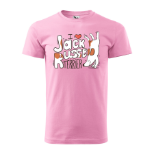 ZSONA DEKOR Póló I love Jack Russel mintával - Rózsaszín XL méretben egyedi ajándék