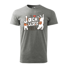 ZSONA DEKOR Póló I love Jack Russel mintával - Szürke XXXL méretben egyedi ajándék