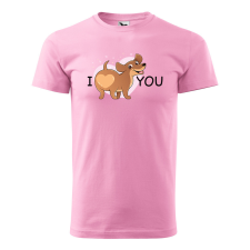 ZSONA DEKOR Póló I love you mintával - Rózsaszín XXXL méretben v1 egyedi ajándék