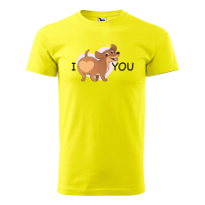 ZSONA DEKOR Póló I love you mintával - Sárga M méretben v1 egyedi ajándék