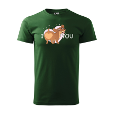 ZSONA DEKOR Póló I love you mintával - Zöld XXL méretben v1 egyedi ajándék