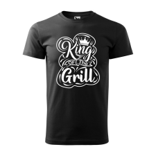 ZSONA DEKOR Póló King of the grill mintával - Fekete XXXL méretben egyedi ajándék