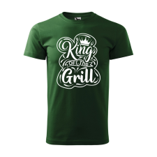 ZSONA DEKOR Póló King of the grill mintával - Zöld M méretben egyedi ajándék